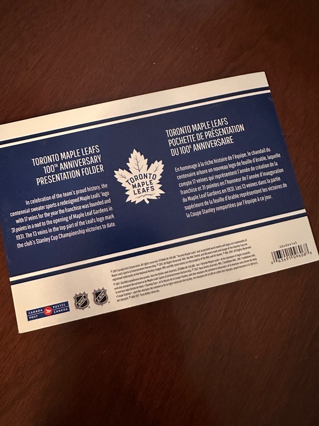 Canada Post Toronto Maple Leafs 100th Anniversary Souvenir - photo 3