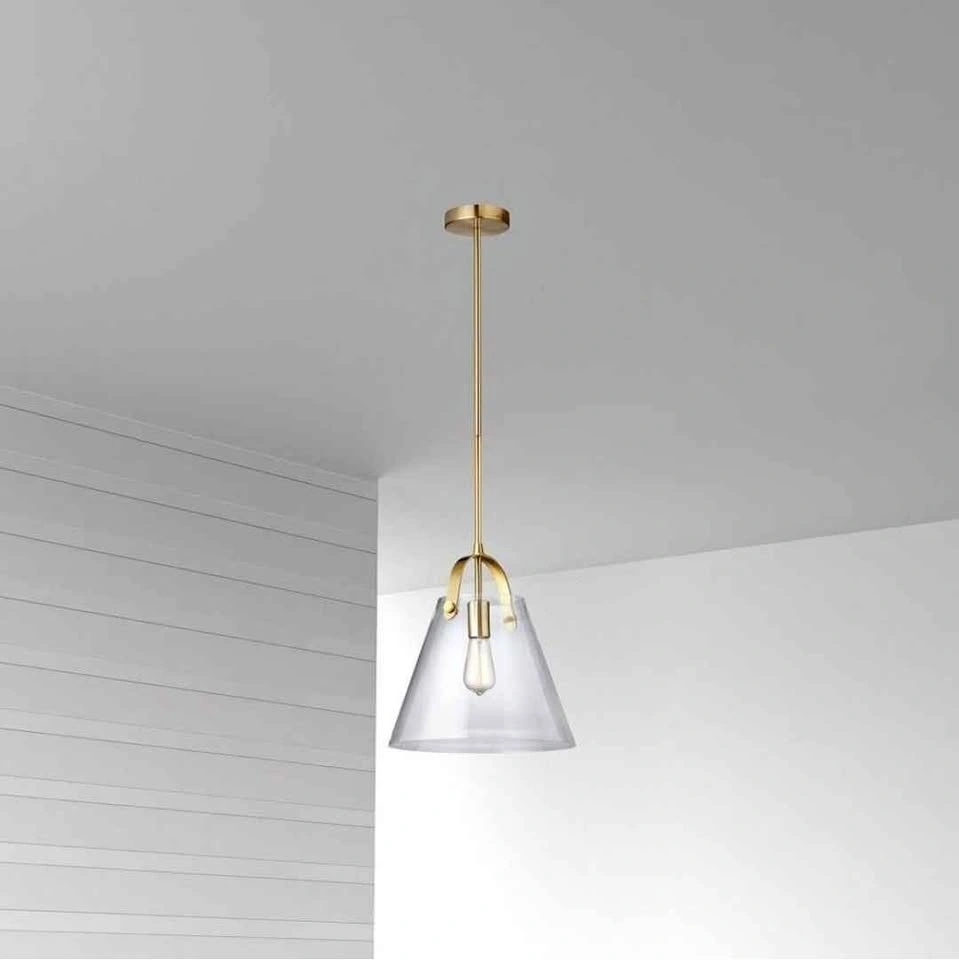 Dainolite Polly 1-Light Aged Brass Pendant