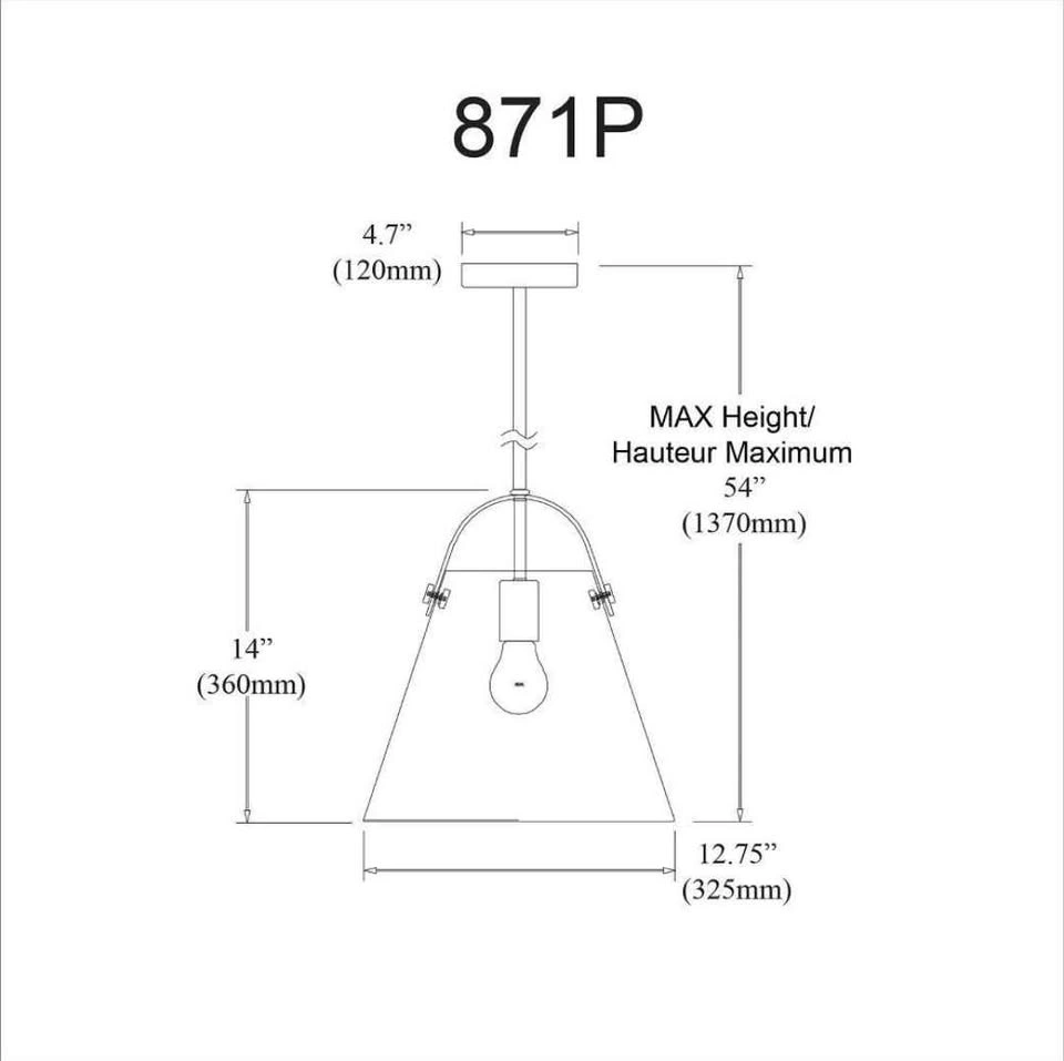 Dainolite Polly 1-Light Aged Brass Pendant - photo 3