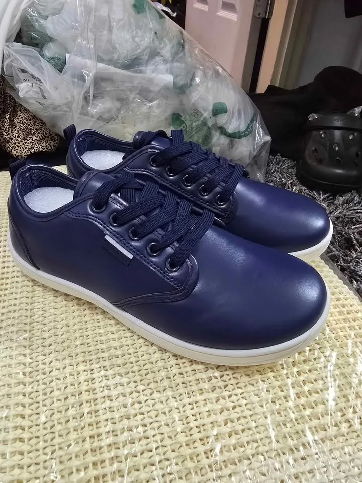 🟦 Size 39 Navy Blue Faux Leather Sneakers – Brand New! 🟦 image indicator(3)