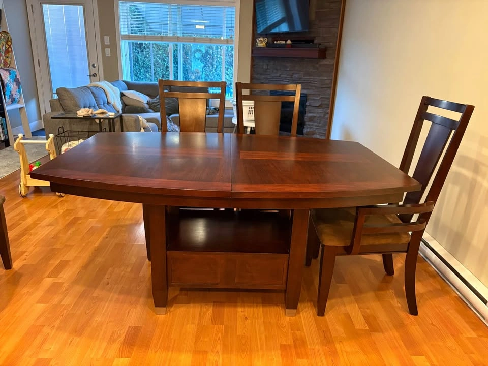 9-Piece Dark Wood Dining Set - photo 4