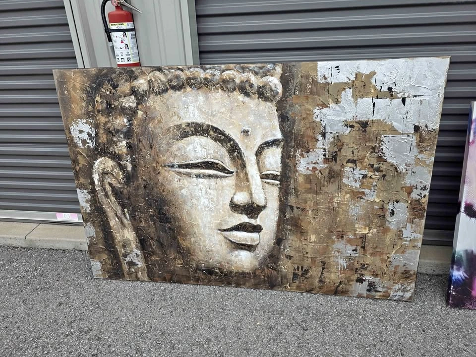 Large Abstract Buddha Head Canvas Wall Art