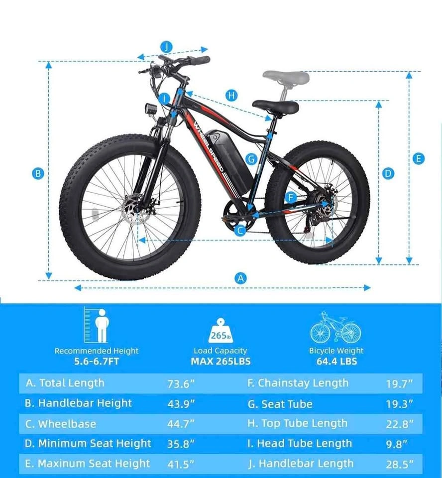 Wheelspeed 26" Electric Bike 500W 48V Removable Battery - photo 2