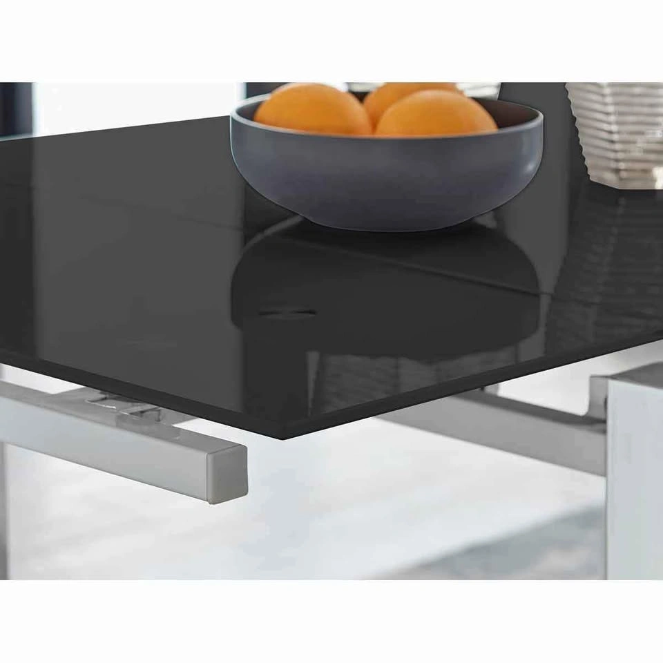 Furniture Box Enna Black Glass Extending Dining Table - photo 4