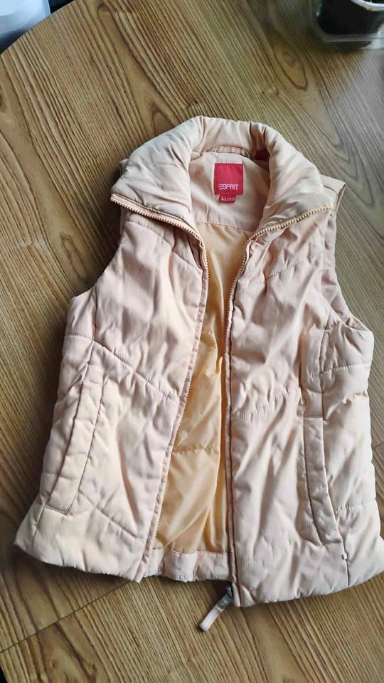 Esprit Vintage Peach Quilted Puffer Vest size XS
