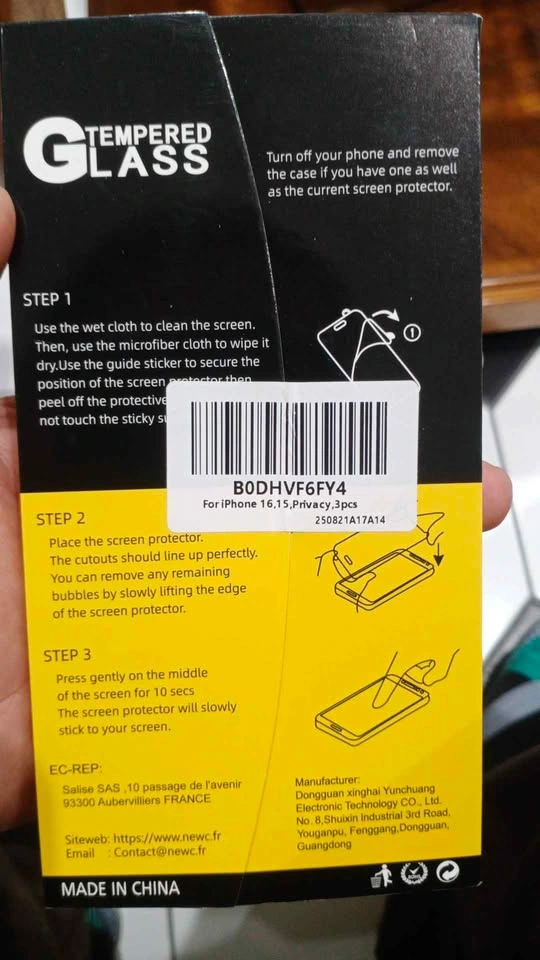 iPhone 15, 16 - 3 Pack Tempered Glass Screen Protectors - photo 2