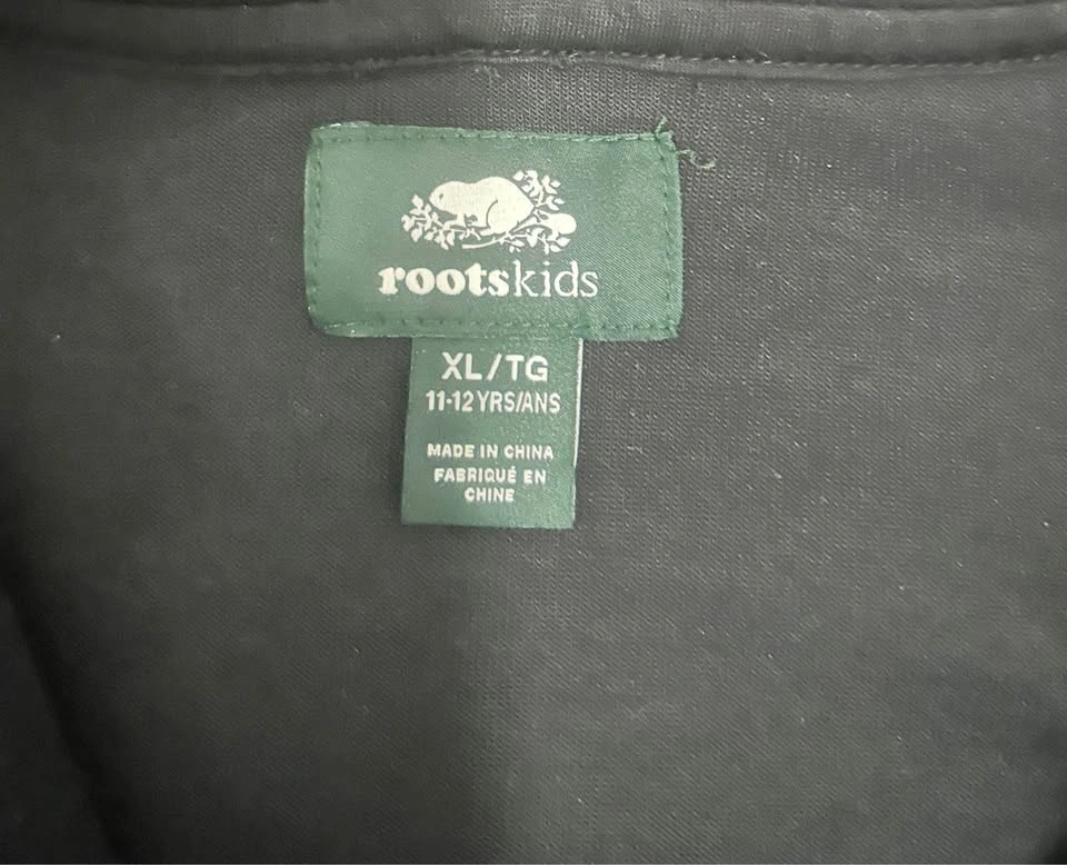 Roots Kids Black Zip Up Hoodie 11-12Y/ Women’s XS/ S - photo 3
