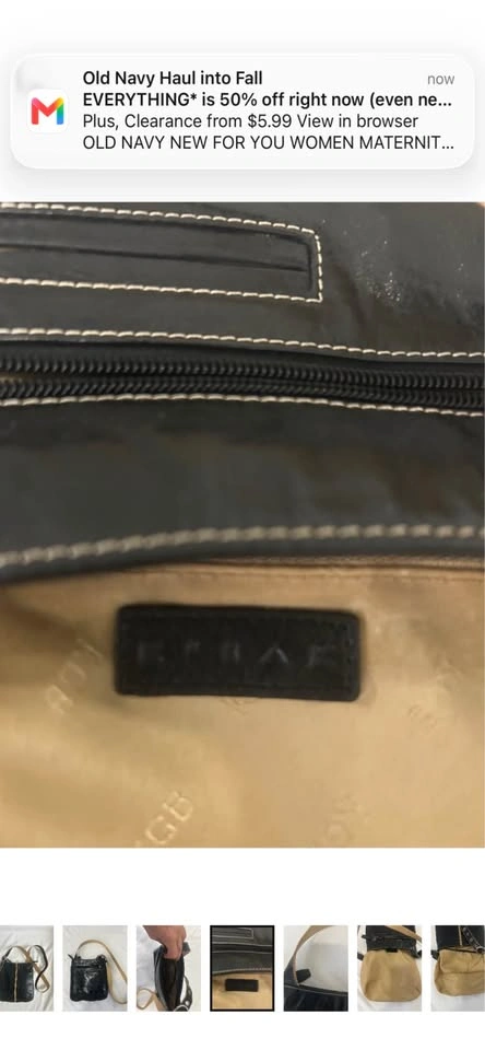 KGB Vintage Black Leather Messenger Crossbody Bag Grommet Buckle - photo 3