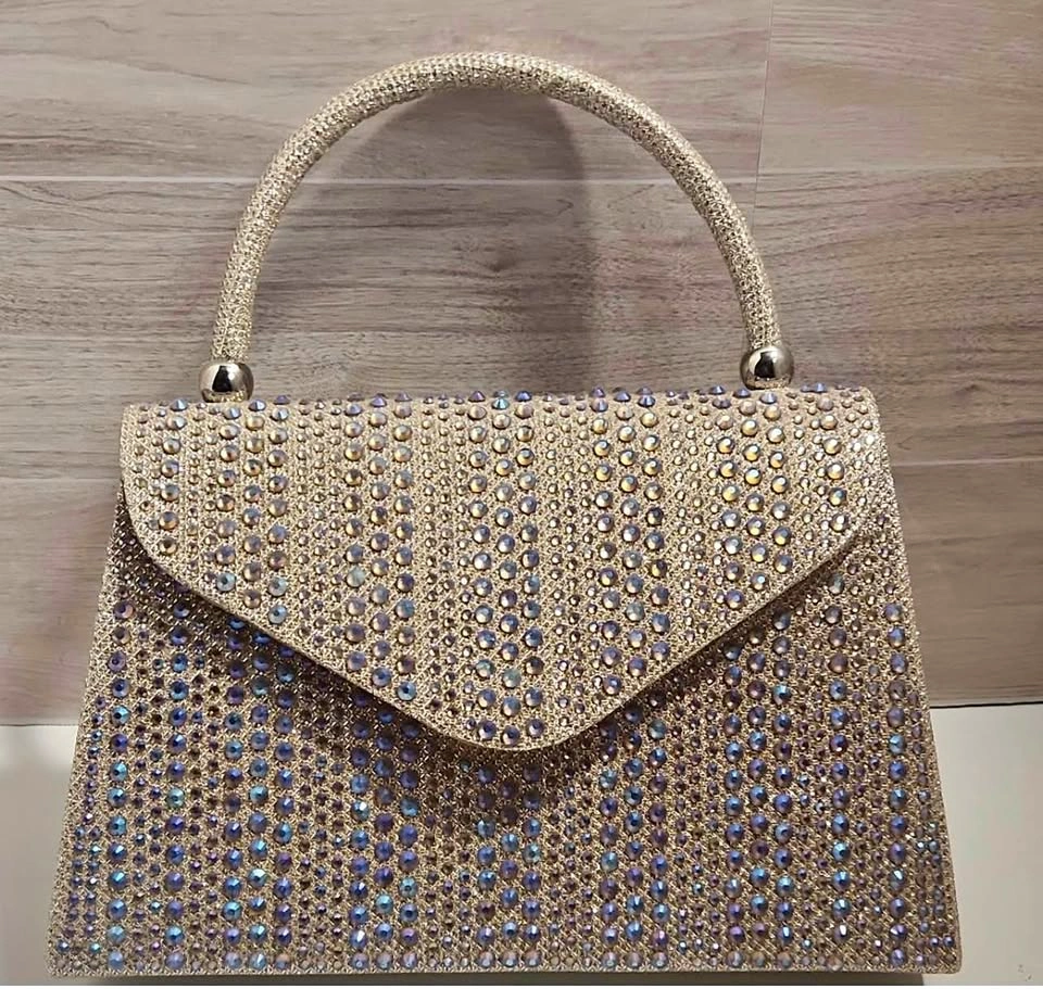 Sparkly Iridescent Rhinestone Evening Bag