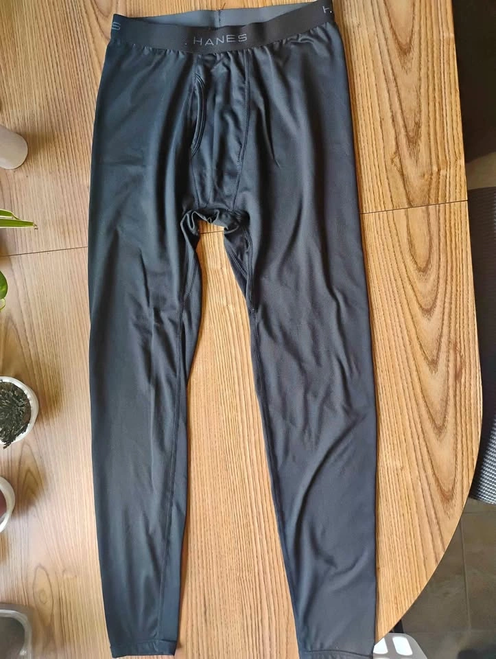 Hanes Men's Performance Lightweight Thermal Pants Black Small