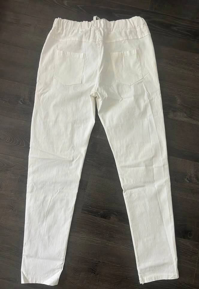 Made in Italy White Sequin Patch Joggers Size M/L - photo 2