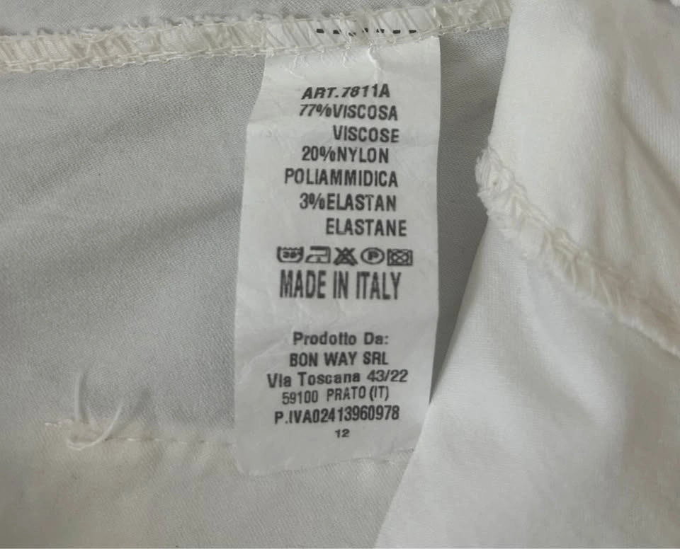 Made in Italy White Sequin Patch Joggers Size M/L - photo 5