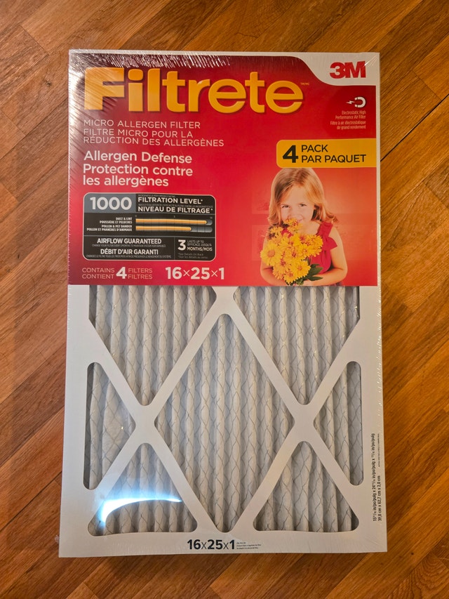 3M furnace filter 16x25x1 4pack