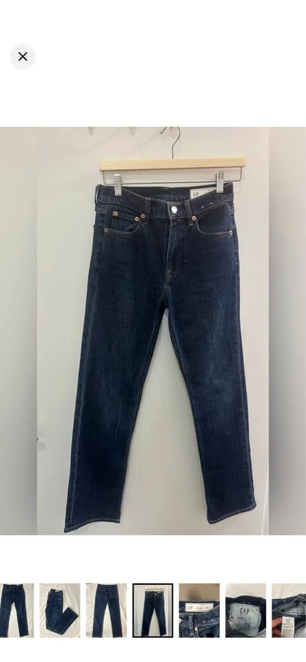GAP 90s Straight High Rise Dark Wash Jeans Size 26 / 2P Petite