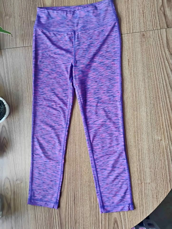 Athletic Works Dri-More Fitted Crop Yoga Pants Purple XS