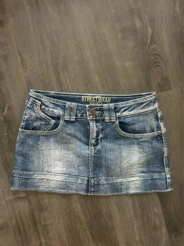 Streetwear Society Micro Denim Mini Skirt Y2K Grunge Size 3