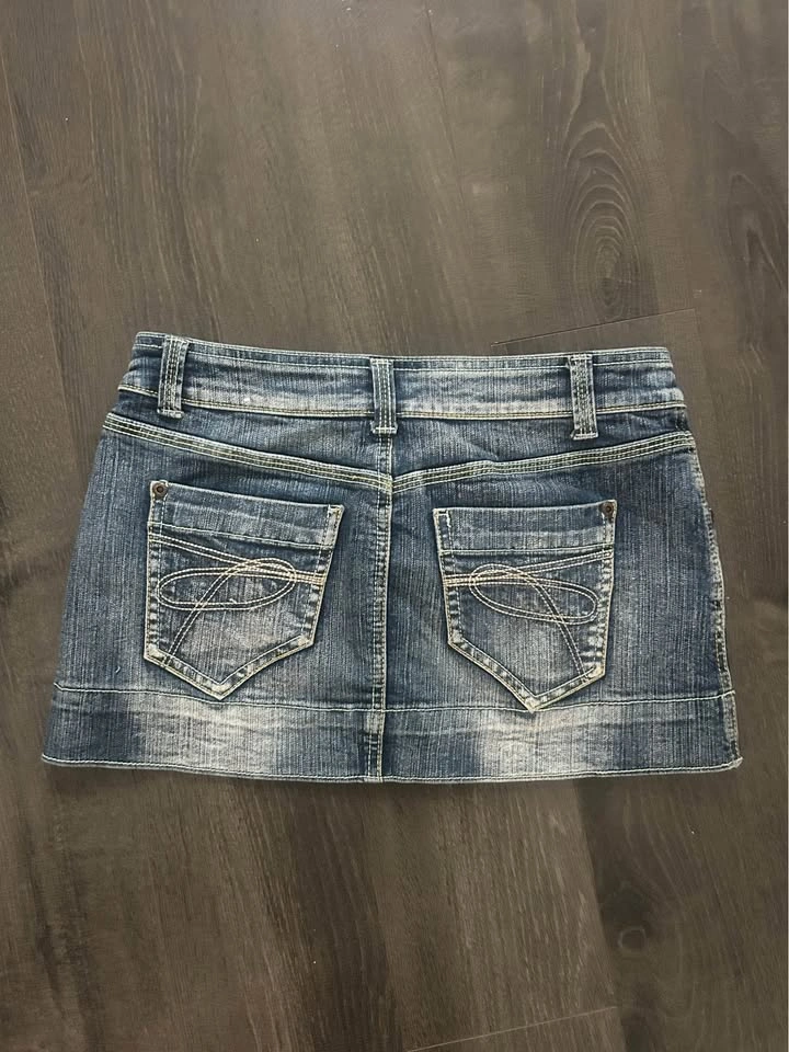 Streetwear Society Micro Denim Mini Skirt Y2K Grunge Size 3 - photo 2