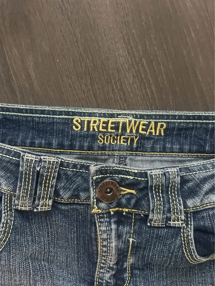 Streetwear Society Micro Denim Mini Skirt Y2K Grunge Size 3 - photo 3