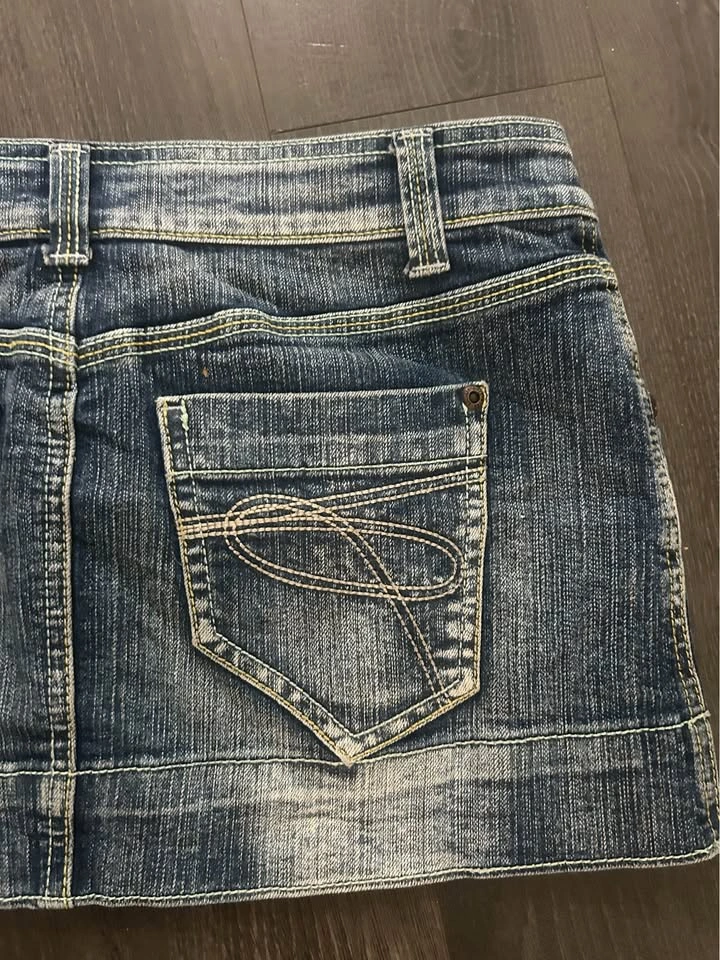 Streetwear Society Micro Denim Mini Skirt Y2K Grunge Size 3 - photo 5