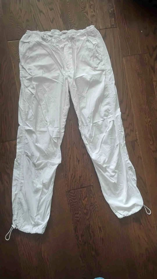 Harlow White Nylon Parachute Pants XS