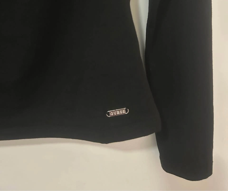 NWT GUESS Black Emmy Sweetheart Long Sleeve Top / Size Small - photo 5
