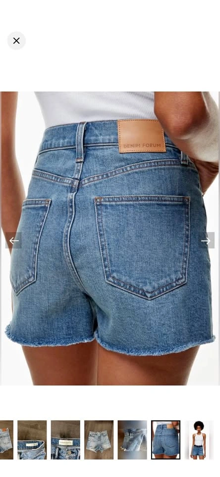 Denim Forum The Arlo Short Light Wash High Rise Cut Off Sz 27