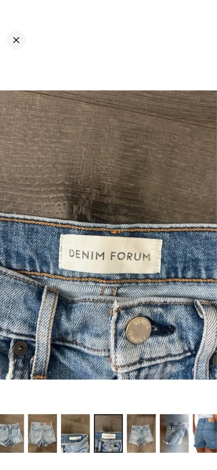 Denim Forum The Arlo Short Light Wash High Rise Cut Off Sz 27 - photo 5