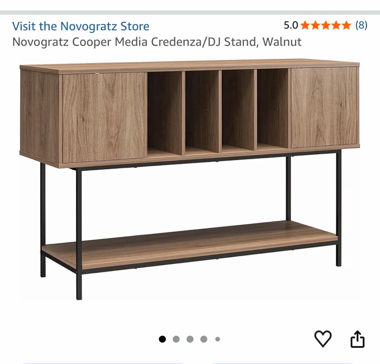 Novogratz Cooper Media Credenza/DJ Stand, Walnut - photo 5