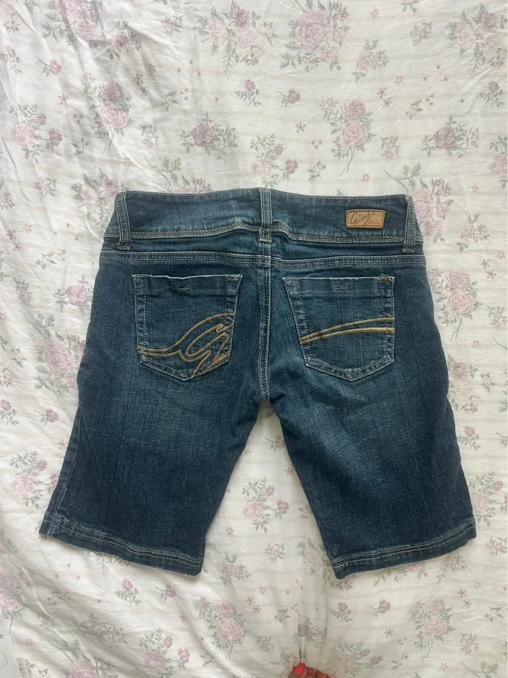 GARAGE Y2K 2000s Vintage Style Low Rise Denim Bermuda Shorts / S - photo 2