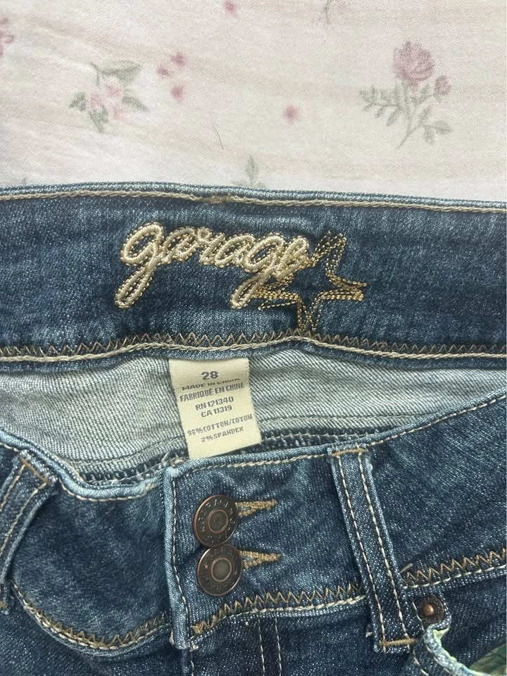 GARAGE Y2K 2000s Vintage Style Low Rise Denim Bermuda Shorts / S - photo 3