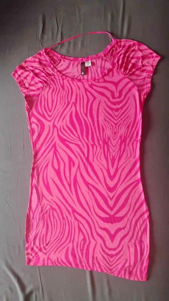 #94 DIVIDED Pink Zebra-Print Mini Dress Tunic size 8
