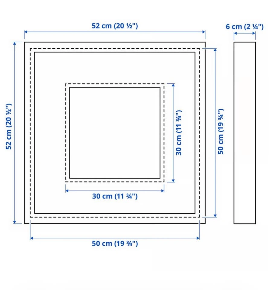 2 IKEA SANNAHED Frame, black, 50x50 cm (19 ¾x19 ¾ ") - photo 2