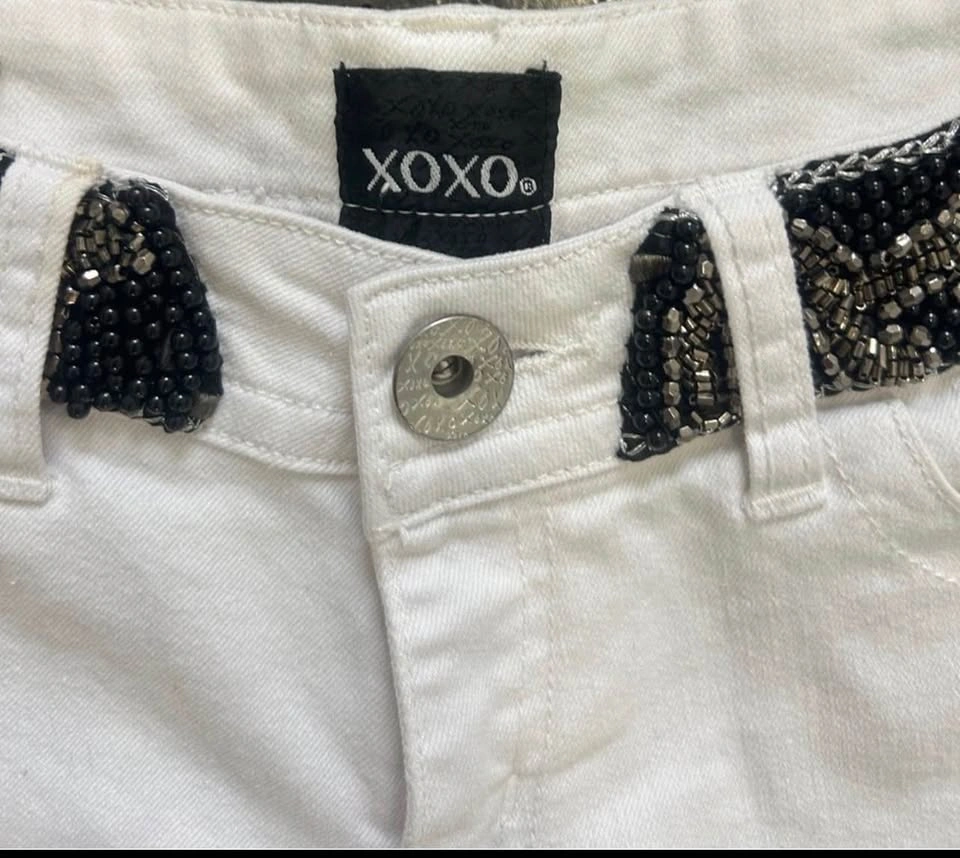 XOXO Y2K 2000s Low Rise White Denim Micro Shorts Size 6 - photo 5