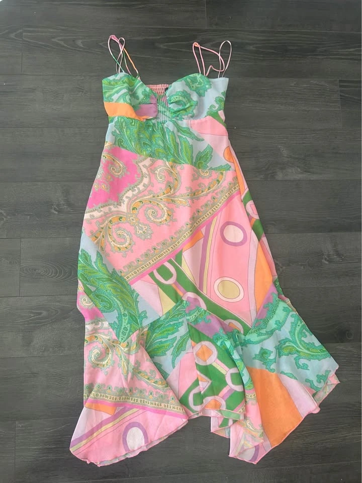 Urban Outfitters Floral Asymmetric Midi Slip Dress - Small - photo 2