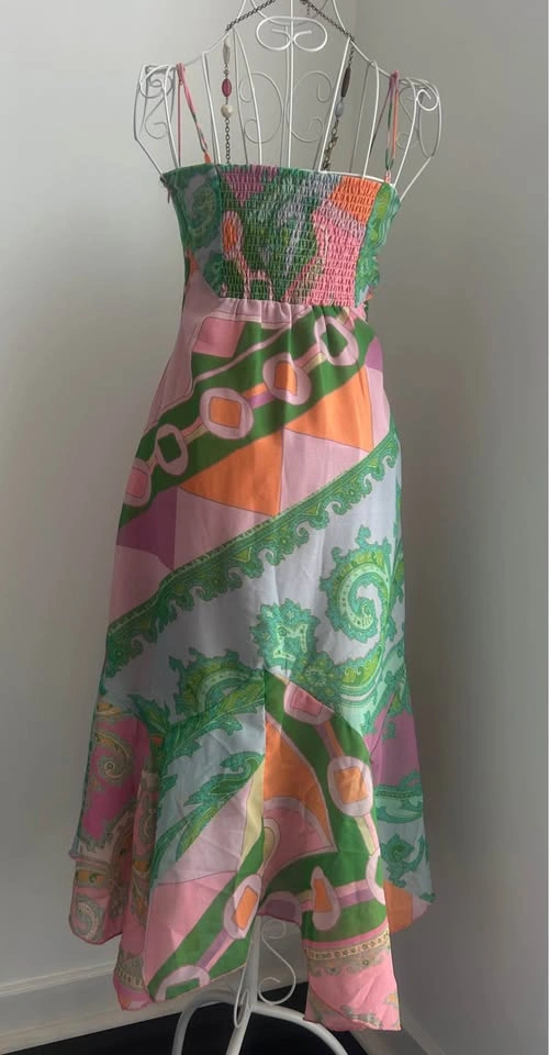 Urban Outfitters Floral Asymmetric Midi Slip Dress - Small - photo 3