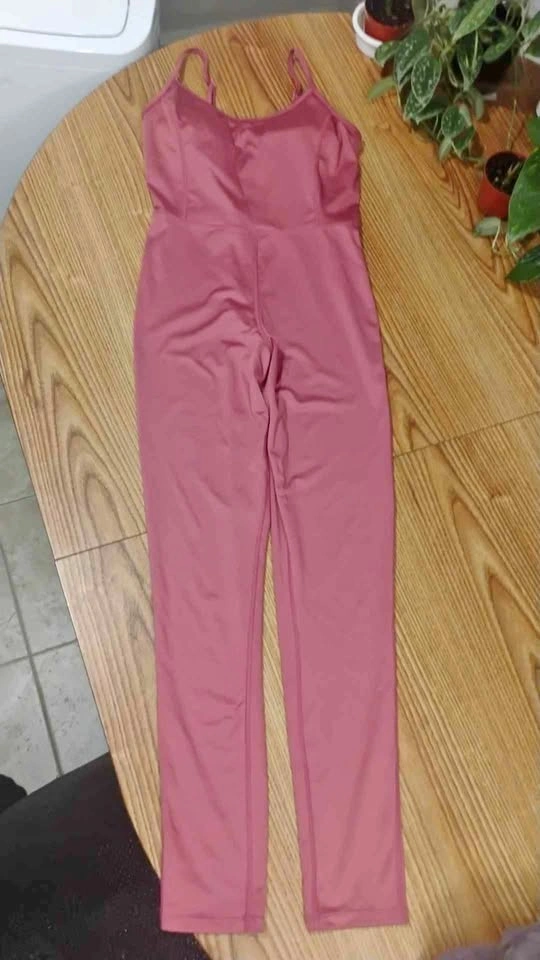 #110 Refuge Athletic Dusty Rose Cami Jumpsuit size Small