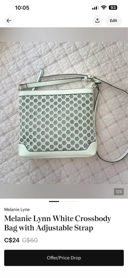 Melanie Lyne White Crossbody Bag with Adjustable Strap - photo 3