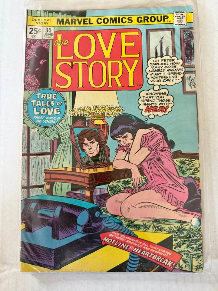 Vintage Romance Comics Lot – 7 Books – Charlton, Marvel, DC – 19