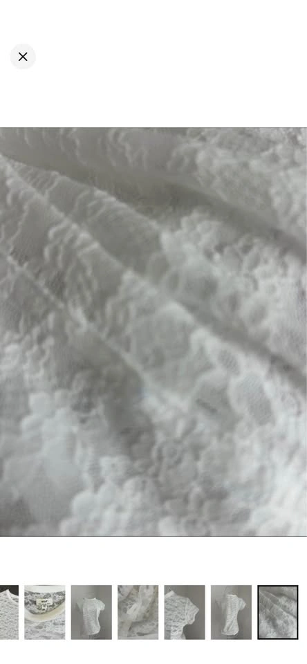 Aerie White Sheer Lace Coquette Short Sleeve Top Size XXS - photo 5