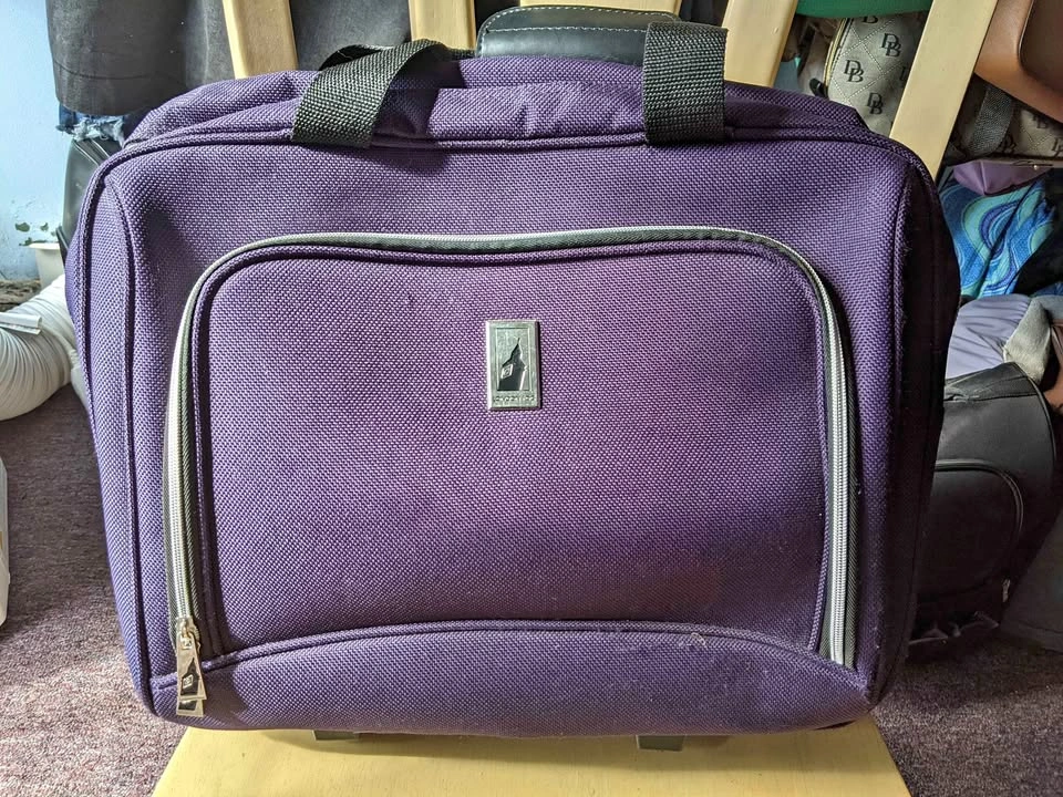 London Fog purple carry-on bag