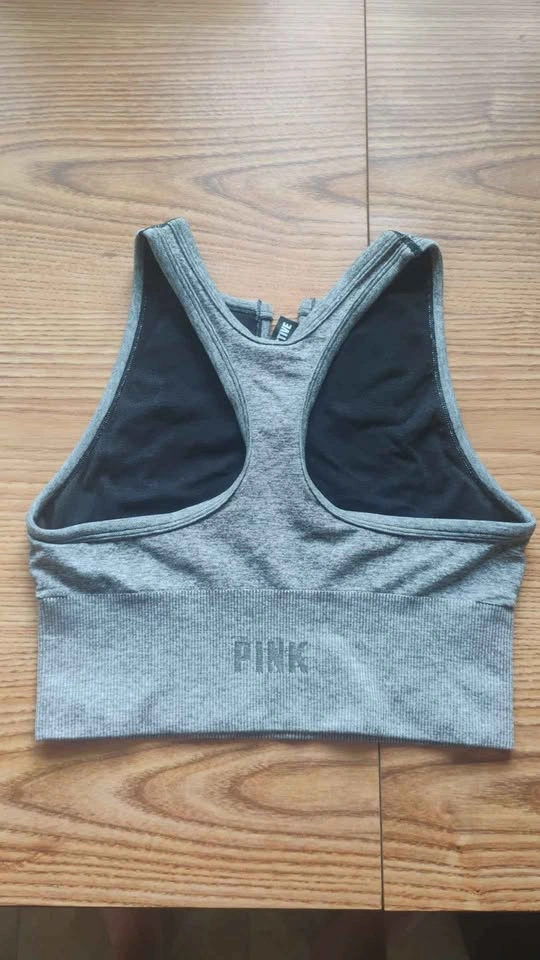 Victoria's Secret PINK Active Seamless Sports Bra Grey Small - photo 2