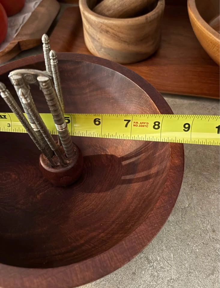 Vintage 70’s Baribocraft Canada Wooden Nut Bowl Set - photo 3