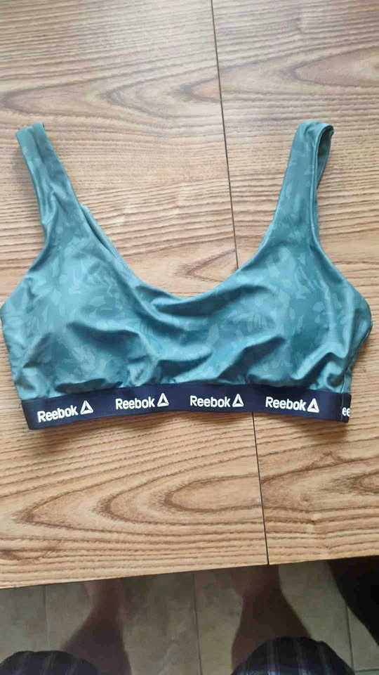 Reebok Wireless Medium-Impact Abstract Camo Sports Bra Medium