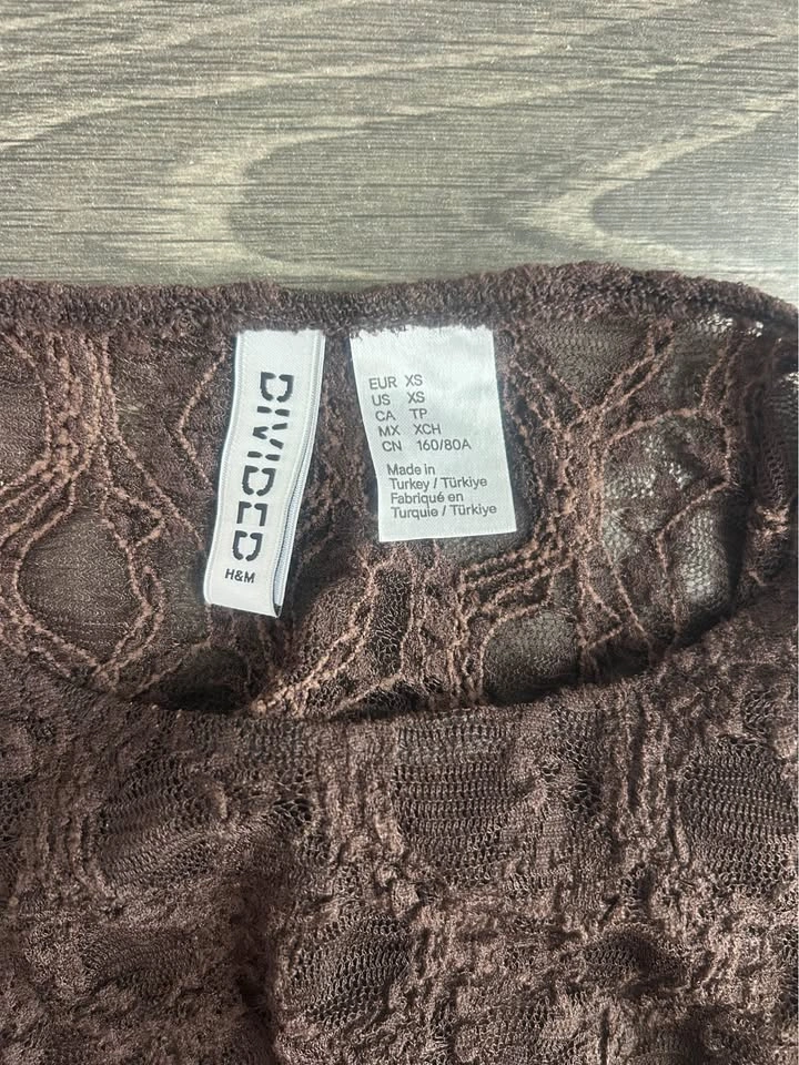 H&M Asymmetric Lace Long Sleeve Top /Size XS - photo 4