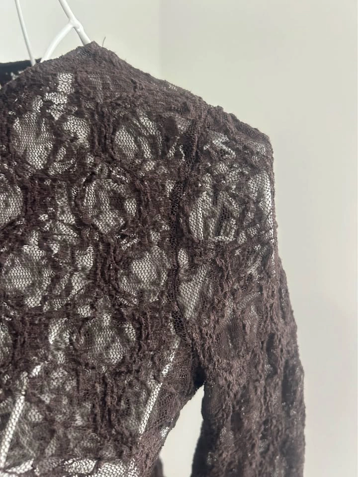 H&M Asymmetric Lace Long Sleeve Top /Size XS - photo 5
