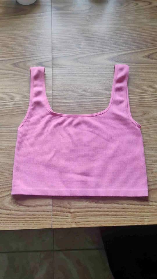 Ardene Pink Ribbed Seamless Crop Top - Medium