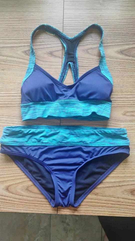 TYR Navy and Teal Athletic Two-piece Swimsuit XS/M