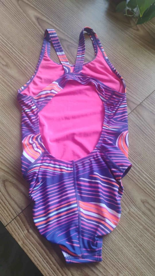 Nike Women's Vibrant Purple/Pink/Orange Wavy Swimsuit Size 8 - photo 2