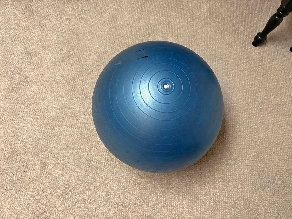 Blue yoga ball