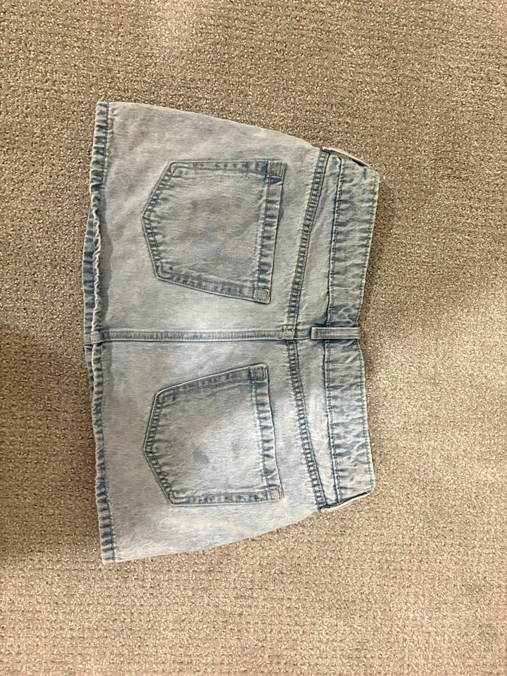 Blue denim jean skirt